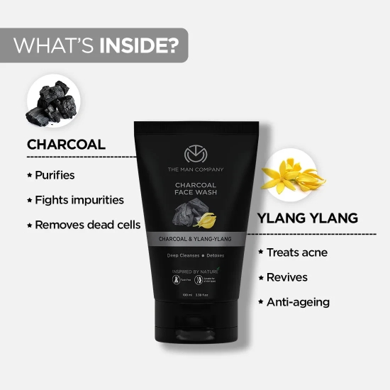 Charcoal Face Wash | Charcoal & Ylang Ylang 100ml Face Wash at