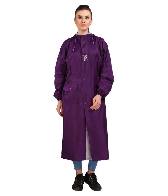 Goodluck Long Raincoat - Purple - Free Size