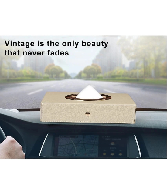 Auto Hub Car Tissue Dispenser Leatherite Beige