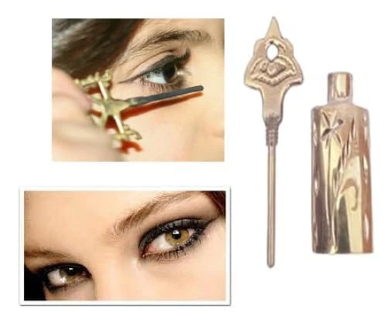 Mii Art brass surmedani with surma use in eyes muckap(size-8cm) pack of 1 pcs.