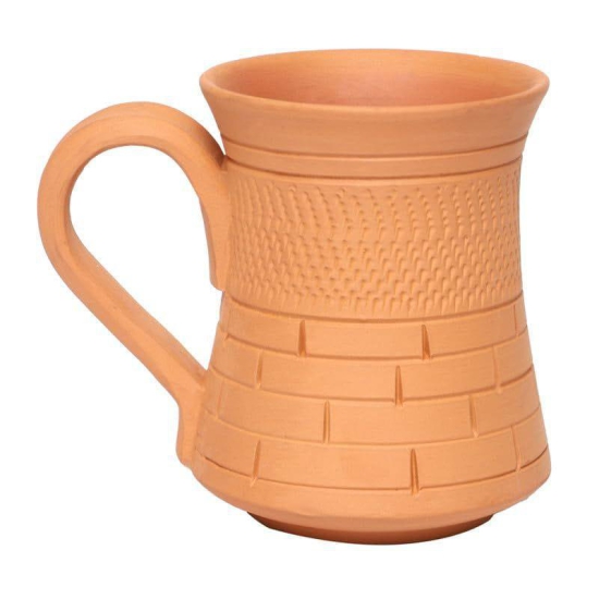 KSI Natural Clay Beer Mug | Milk Mug | Big Coffee Mug, Terracotta Handmade, 600 ml