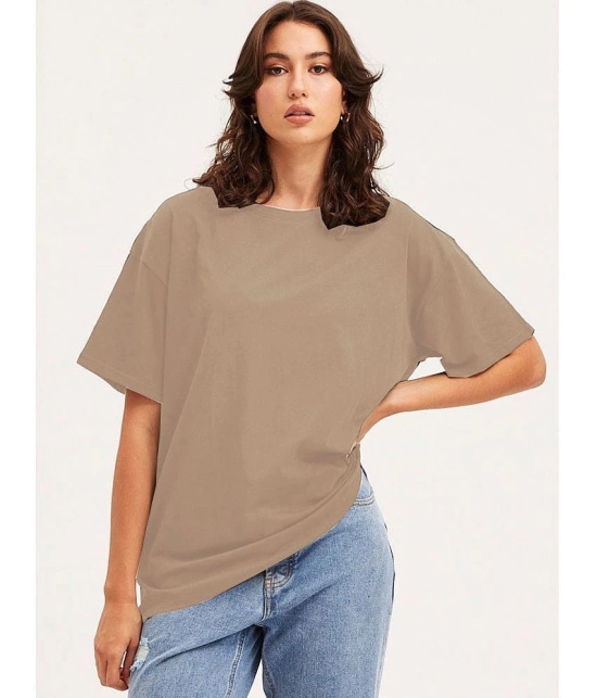 clafoutis Beige Cotton Womens T-Shirt ( Pack of 1 ) - None