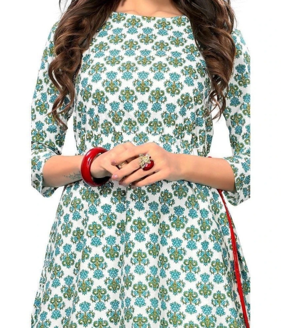 Vbuyz - Blue Cotton Womens Asymmetrical Kurti ( Pack of 1 ) - None