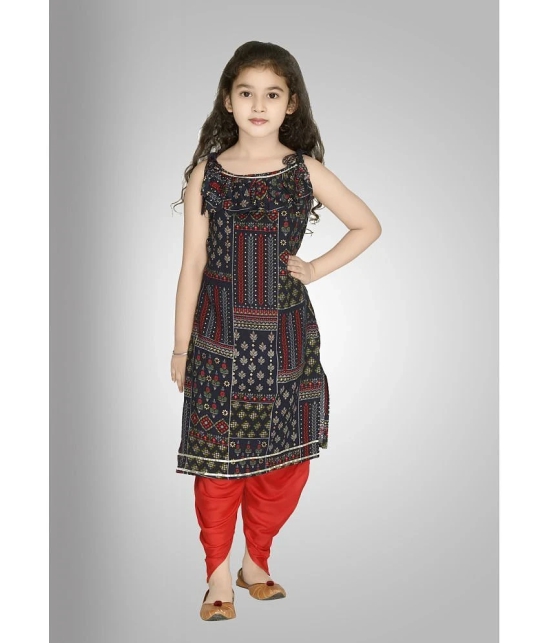 Arshia Fashions - Blue Rayon Girls Patiala Kurta Set ( Pack of 1 ) - None