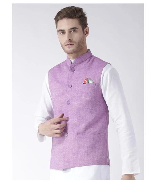 Hangup Purple Linen Nehru Jacket - None