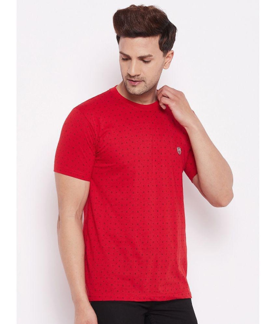 Lycos - Red Cotton Regular Fit Men's T-Shirt ( Pack of 1 ) - None