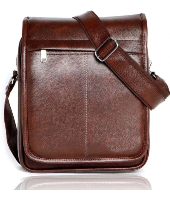 Raylan Brown Solid Messenger Bag - Brown