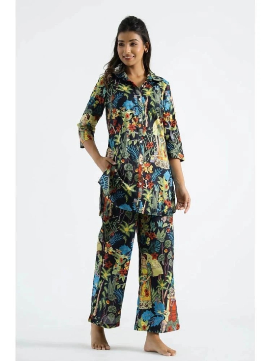 Label Flavia Multi Color Printed Pant Top Set - None