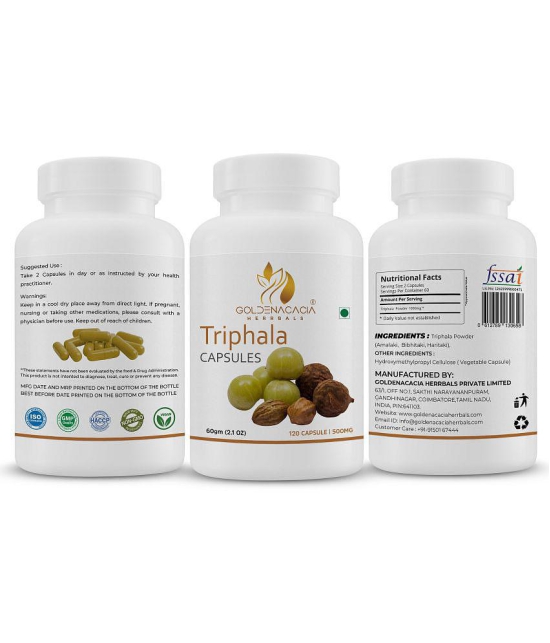 GOLDENACACIA HERRBALS Triphala 500mg 120 Capsules Capsule 1 no.s