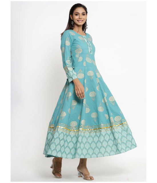 KIPEK Blue Rayon Anarkali Kurti - Single - M