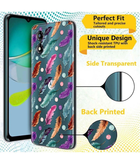 NBOX - Multicolor Silicon Printed Back Cover Compatible For motorola E13 ( Pack of 1 )