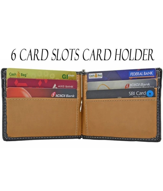 Loopa Black Leather Credit/Debit Card Card Holder For Men - Black