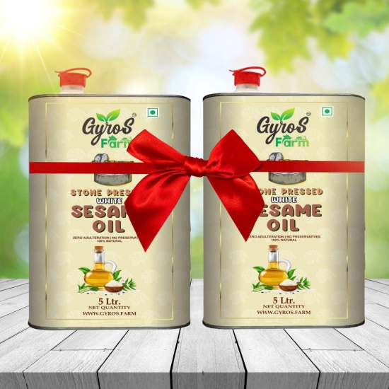 Stone Cold Pressed Sesame Oil Combo  | 5L + 5L | Zero Adulteration| Sieve Filtered-5 Liter + 5 Liter