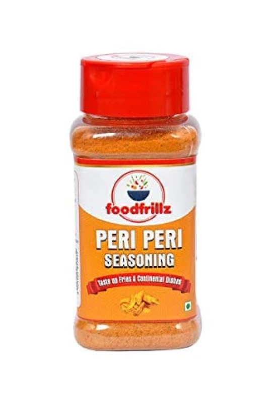 foodfrillz Peri Peri Seasoning, 60 g | Masala Powder Seasoning | Hot and Spicy Flavour for Pop-Corn, Cheese Sauce for Nachos