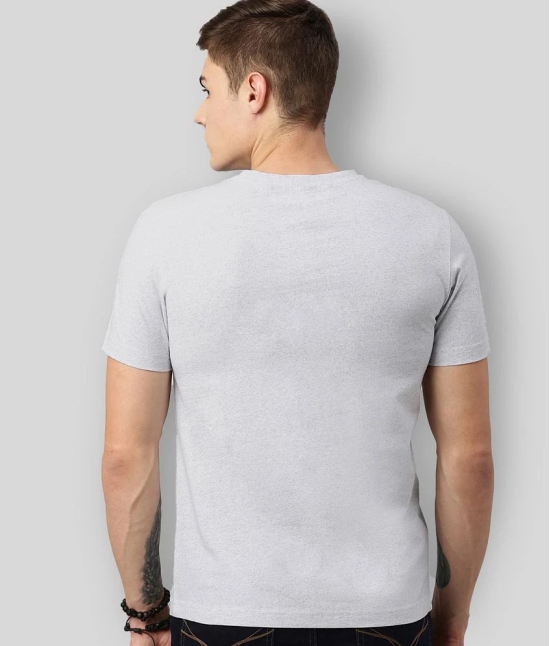 Huetrap - Light Grey Cotton Blend Regular Fit Mens T-Shirt ( Pack of 1 ) - None