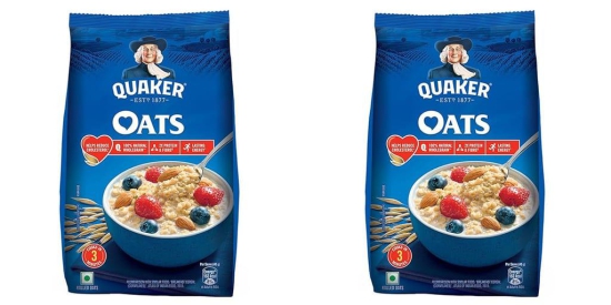 Quaker Oats | Rolled Oats Natural Wholegrain | Nutritious Breakfast Cereals | Dalia Porridge | Easy to Cook | 400 Gm Each | Pack of 2 | 800 Gm Pack