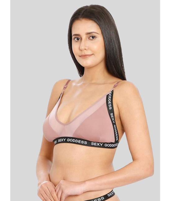 ILRASO - Mauve Nylon Removable Padding Women's Bralette Bra ( Pack of 1 ) - None