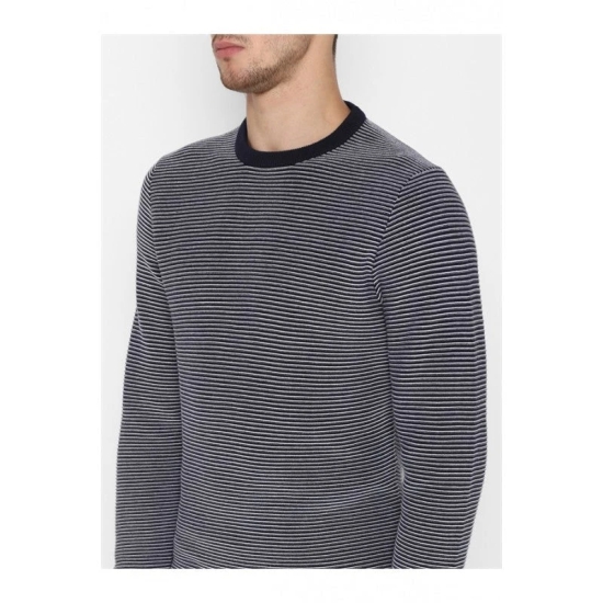 Mens Navy White Sweater