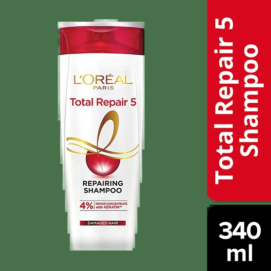 Loreal Paris Total Repair 5 Repairing Shampoo With Keratin Xs, 340 Ml(Savers Retail)