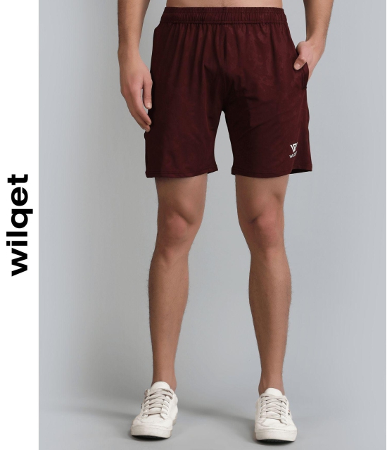 Mens Running Shorts in Embossed-Mehroon / S