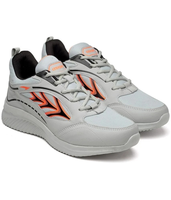 ASIAN PLATINUM-03 Light Grey Mens Sports Running Shoes - None