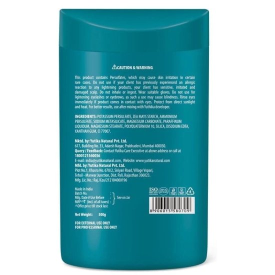 Yuthika Professional Blonder Powder for Hair 500g Multi Techniques Hair Lightning Powder, Pristine Blonde Radiance