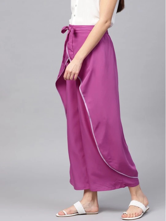 Women Purple Relaxed Loose Fit Trousers