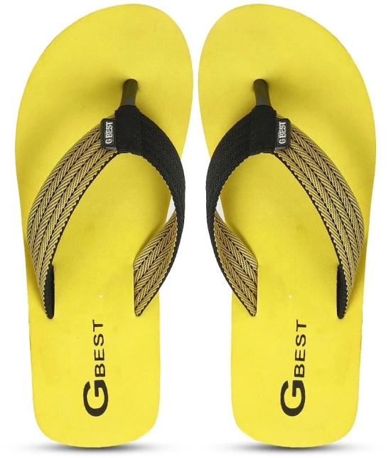 G Best Yellow Mens Thong Flip Flop - None