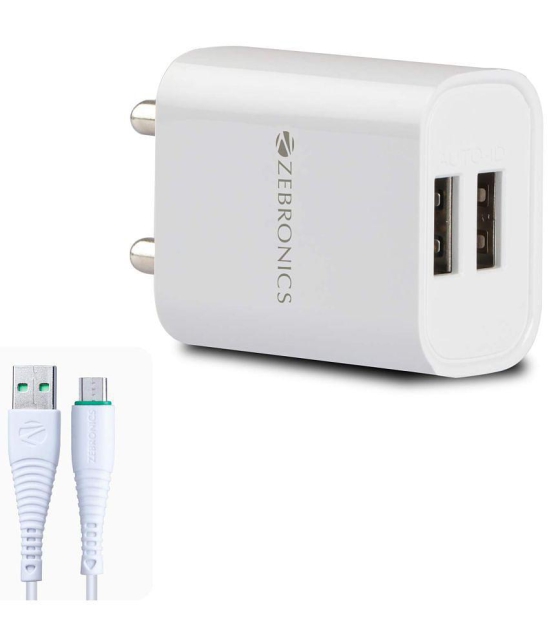 Zebronics - USB 2.1A Travel Charger - White