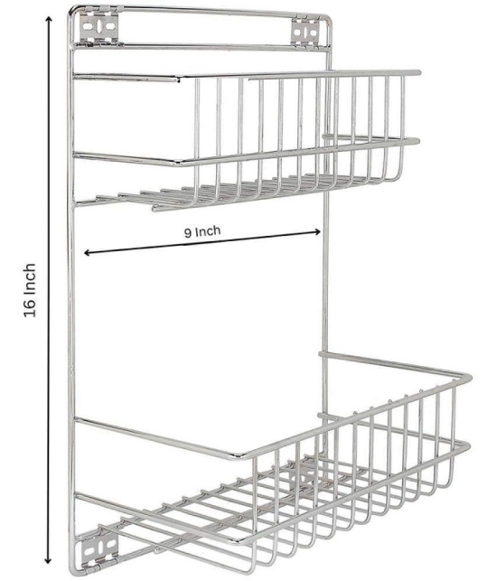 Green Tales Silver Stainless Steel Wall mount Stand ( Pack of 1 ) - Silver