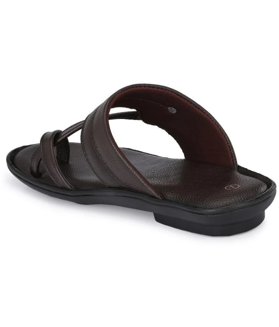 Leeport - Brown Mens Leather Slipper - None