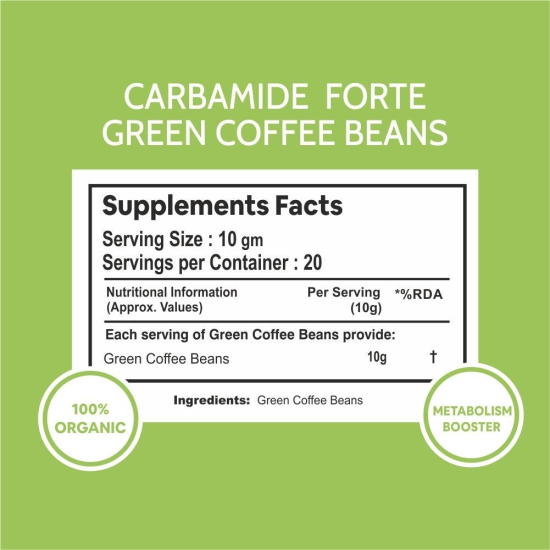 CF Green Coffee Beans - for Weight Loss with High CGA & High Caffeine | Unroasted Arabica Coffee Beans - 200g