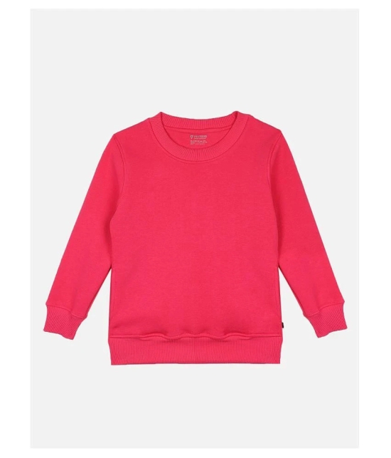 Proteens Girls Solid Fuchsia Round Neck Sweatshirt - None