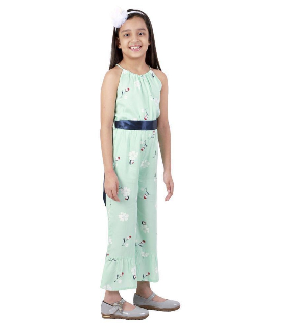 Kids Cave - Light Green Rayon Girls Jumpsuit ( Pack of 1 ) - None