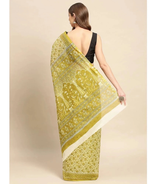 SHANVIKA - Green Cotton Saree Without Blouse Piece ( Pack of 1 ) - Green