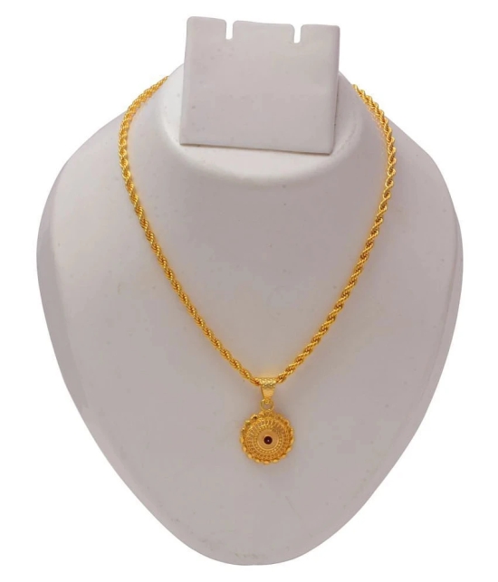 Jewar Mandi New Design Gold Plated Locket/Pendant with Rope/Rassi Chain Daily use for Men, Women & Girls, Boys - Golden