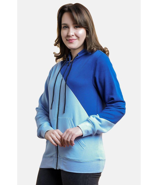 NUEVOSDAMAS Cotton Blue Hooded Sweatshirt - None