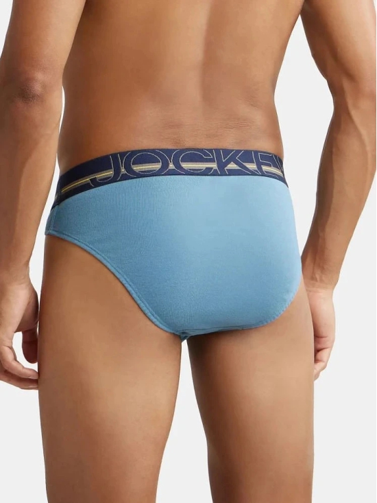 Jockey US17 Men Super Combed Cotton Rib Solid Brief - Aegean Blue - None