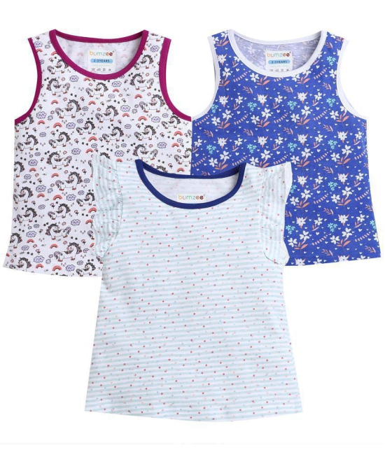 BUMZEE - Blue Top For Baby Girl ( Pack of 3 ) - None