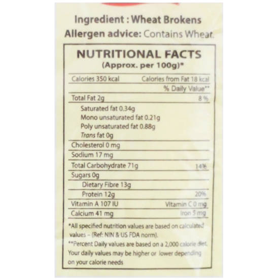 Elite Broken Wheat, 500 gms