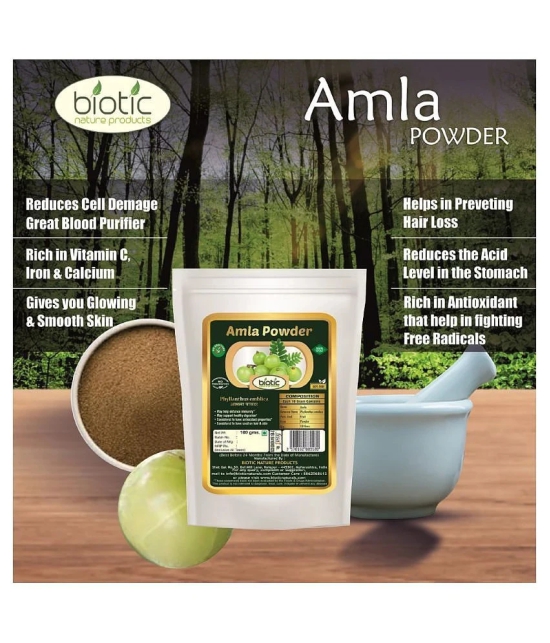 Biotic Neem, Hibiscus and Amla Powder - 300 gms(100 gms Each) Hair Mask 300 g Pack of 3