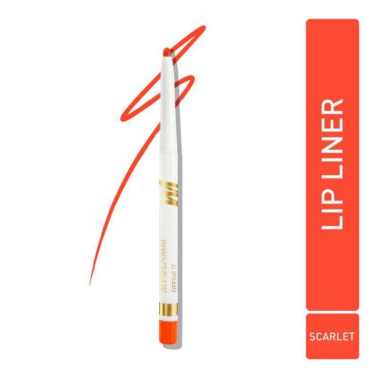 MyGlamm Define It Lip Liner - Scarlet (Red Coral Shade) | Creamy, Matte Finish, Long Lasting Lip Liner with Rosehip Oil (0.3g)Scarlet