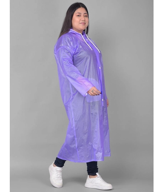 Dollar Polyester Long Raincoat - Purple - None