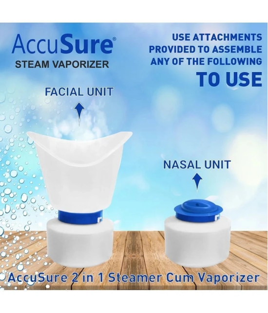 AccuSure Facial 2 In 1 Steamer Inhaler Vaporizer for Adults/Kids - Face, Nose, Cold, Cough & Sinus