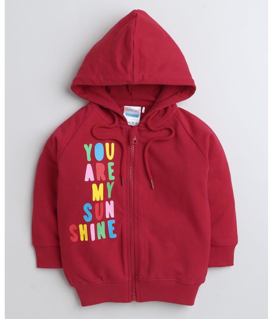 BUMZEE Red Girls Full Sleeves Hooded Sweatshirt Age - 3-4 Years - None