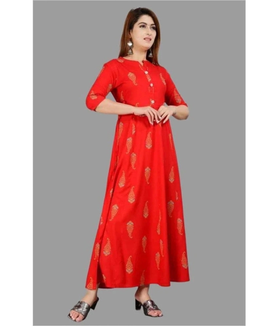 SIPET - Red Rayon Womens Anarkali Kurti ( Pack of 1 ) - None