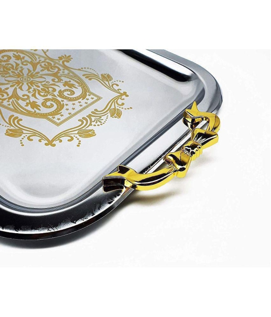 GKBOSS 3 Pcs Stainless Steel Silver Tray - Silver