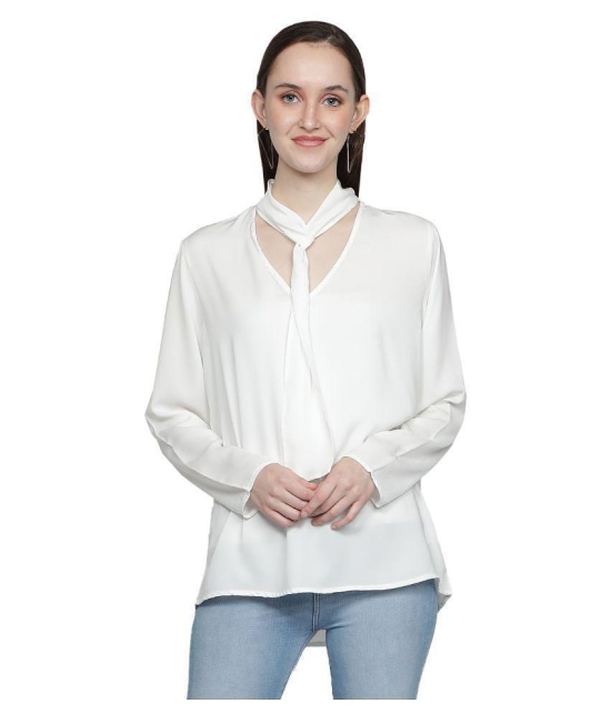 NUEVOSDAMAS - White Polyester Womens Asymmetrical Top ( Pack of 1 ) - S