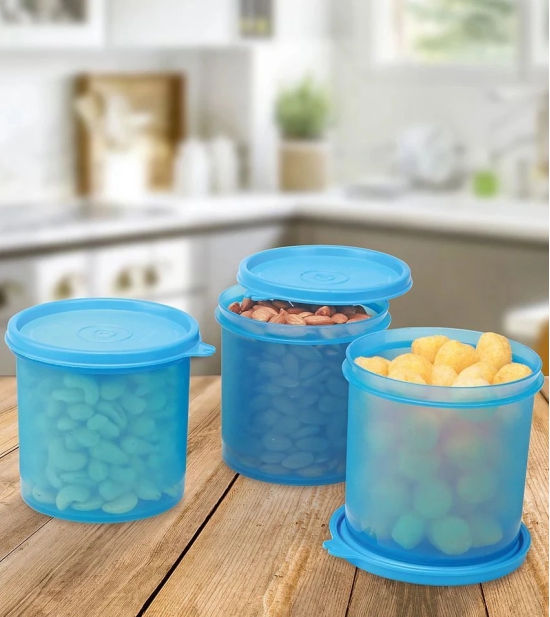 HOMETALES Plastic Multi-Purpose Food Container, 800ml Each, Blue, (3U) - Blue