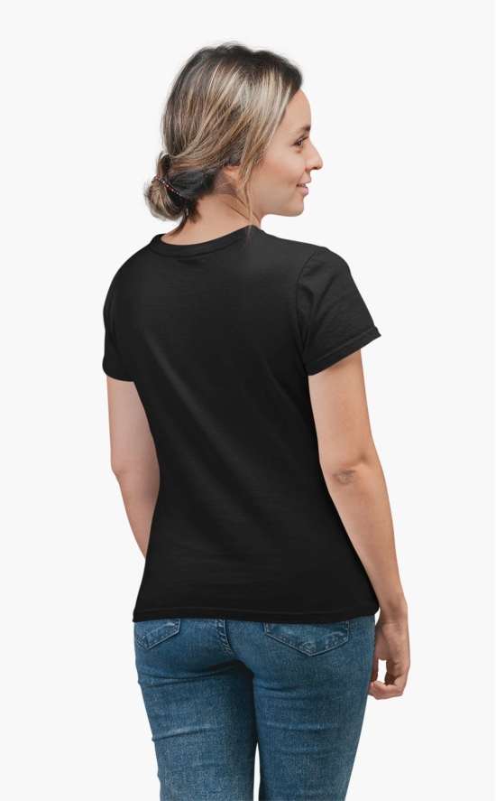 Womens Round Neck PEACE T-Shirt-Black / 2XL